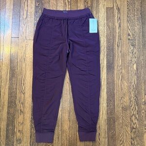 Athleta Attitude Lined Pants, NWT, 10 Tall, purple-brown color